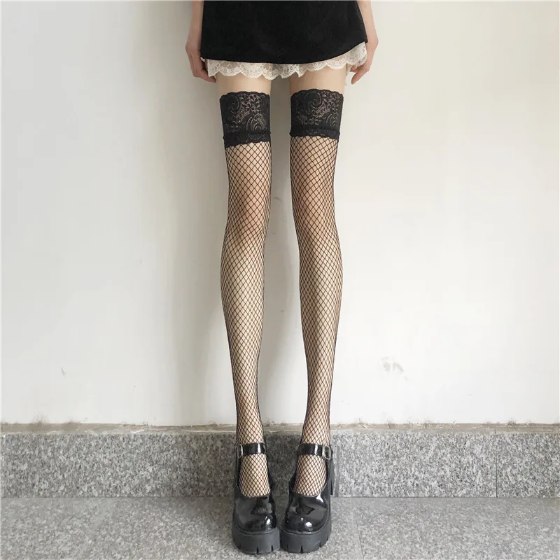 

Летние эротические чулки в сеточку Лолиты, модное сексуальное нижнее белье JK Harajuku, кружевные колготки, женские готические сетчатые носки, Ч...