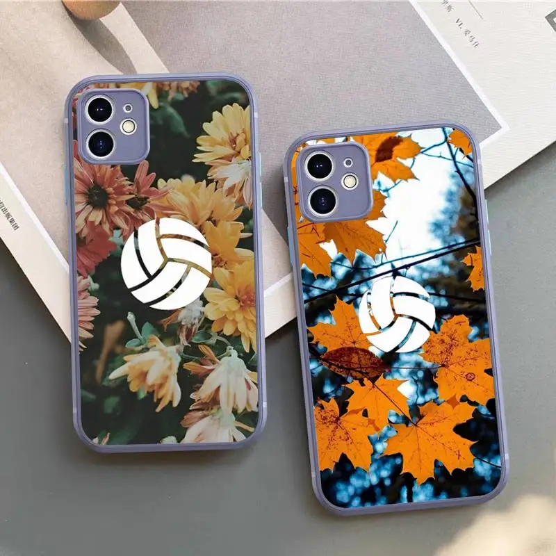 

Volleyball Painted Phone Case for iPhone 14 11 12 13 Mini Pro Max 8 7 Plus X XR XS MAX Translucent Matte Cover