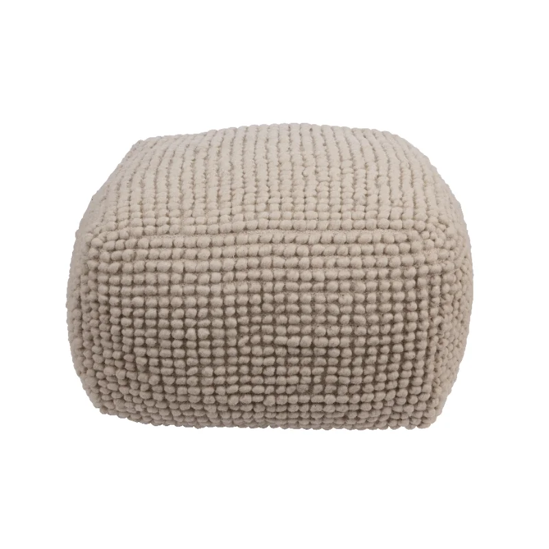 

Creative Co-Op Square Wool Beige Pouf
