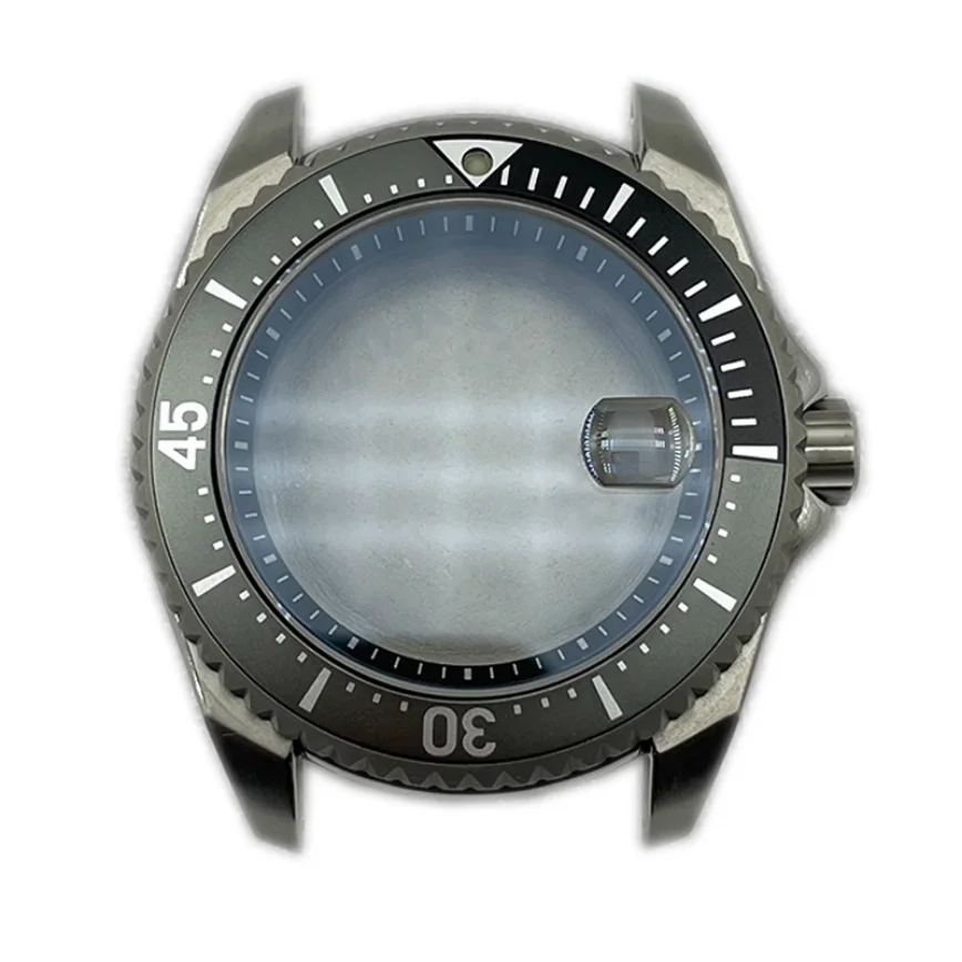 Watch Case 43.5MM Titanium 200m Water Resistant Design Screw Back Cover  Bar Head for NH35 Movement