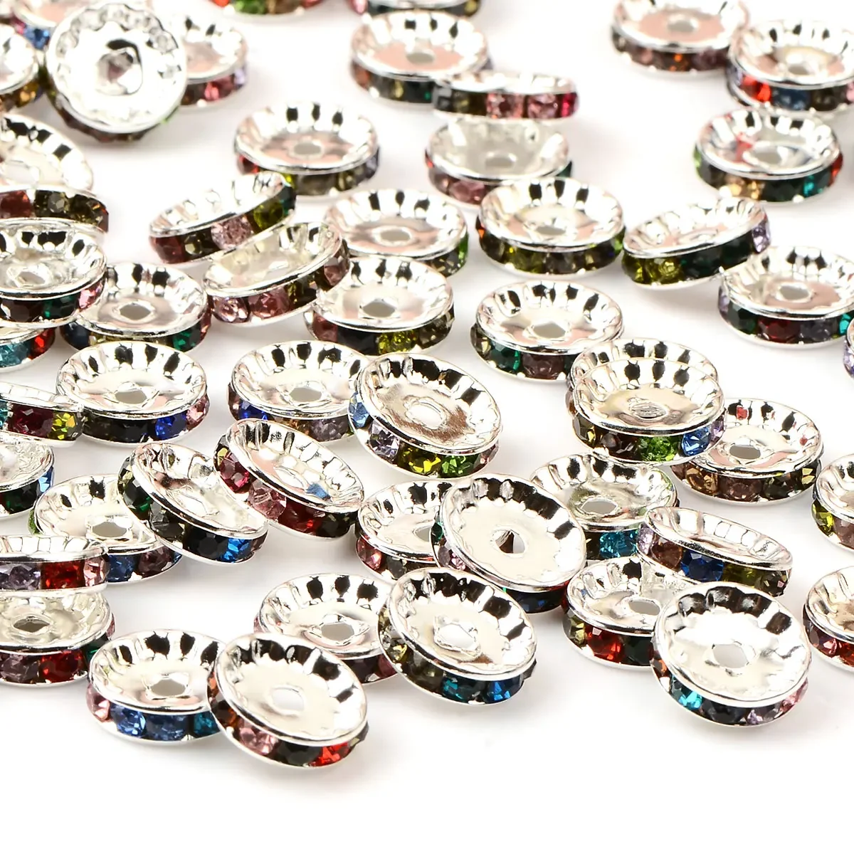 30 шт. 1 2 см случайные цвета смешанные красочные инкрустированные кристаллами