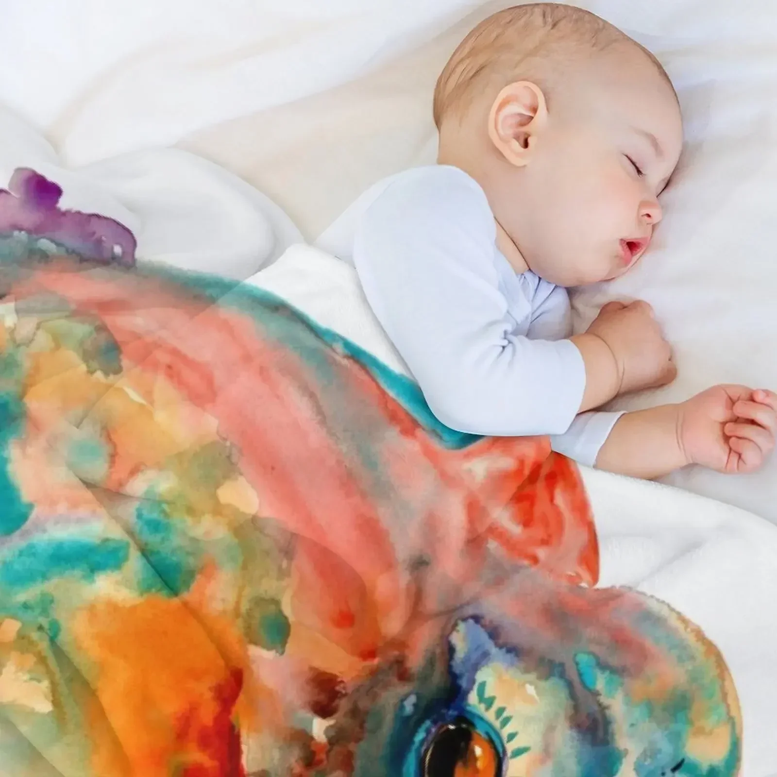 Оранжевое бирюзовое одеяло с осьминогом фланелевые одеяла ворсом для волос