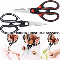 multifunctional stainless steel kitchen scissors household meat cutting scissors chicken bone opening bottle tools peel gadgets