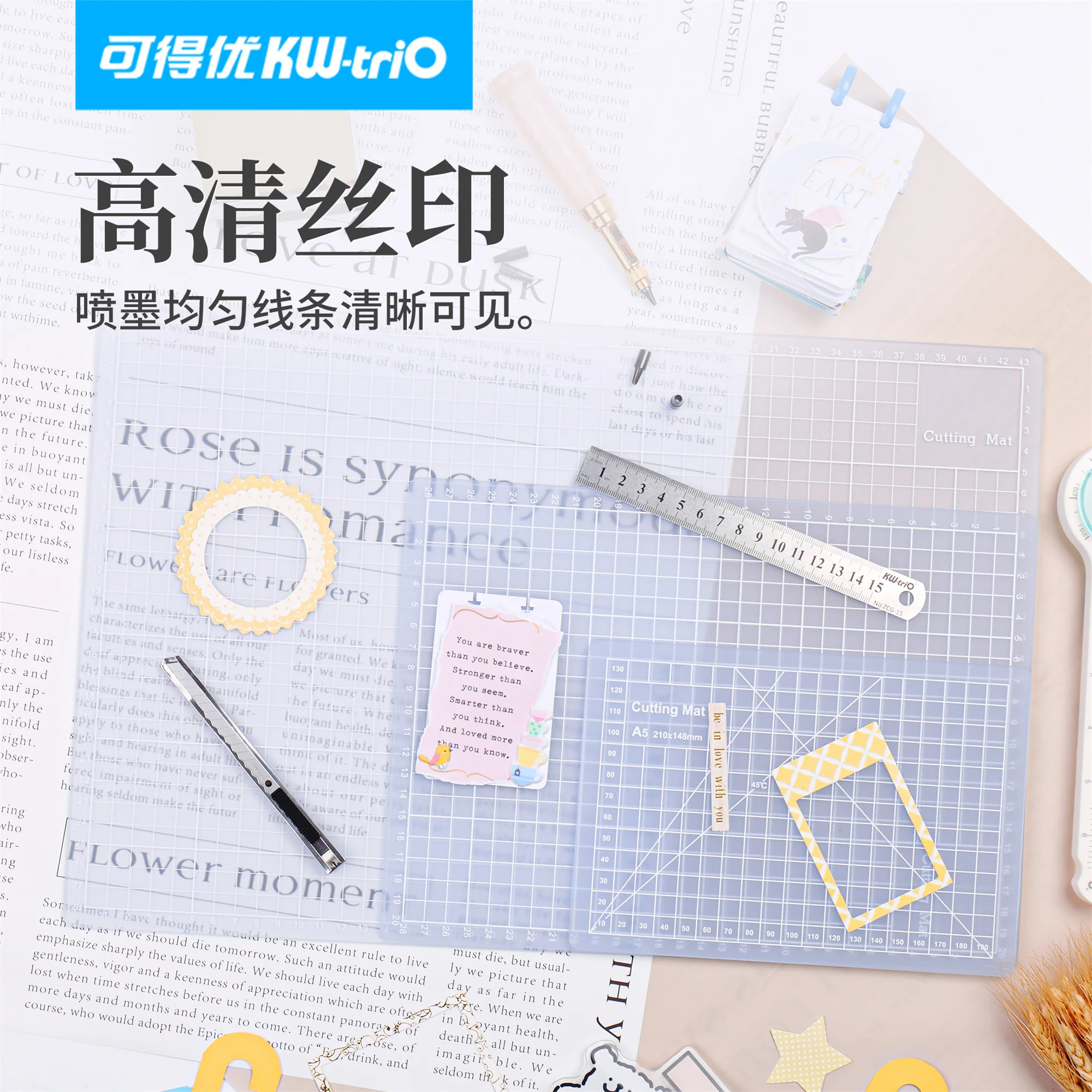 Прозрачный многофункциональный коврик для резки A3 A4 A5 творчества и рукоделия