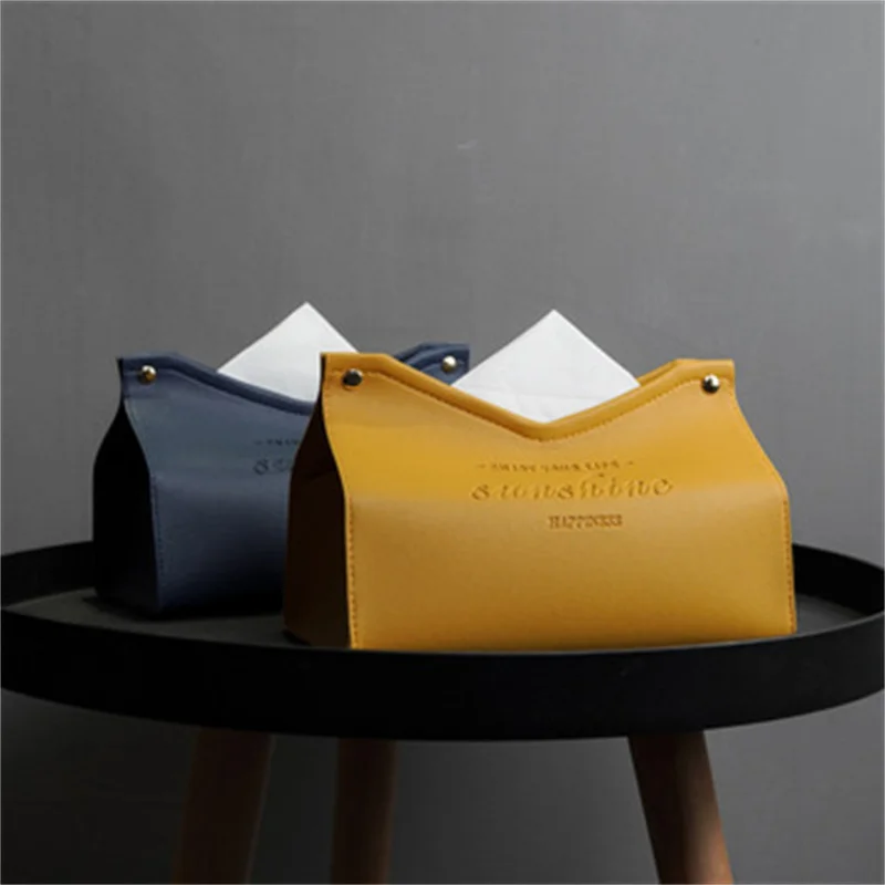 

Leather Tissue Box Home Living Room Bedroom Decoration Organizer for Car Toilet Pumping Box Kitchen Desktop Nordic Storage Box