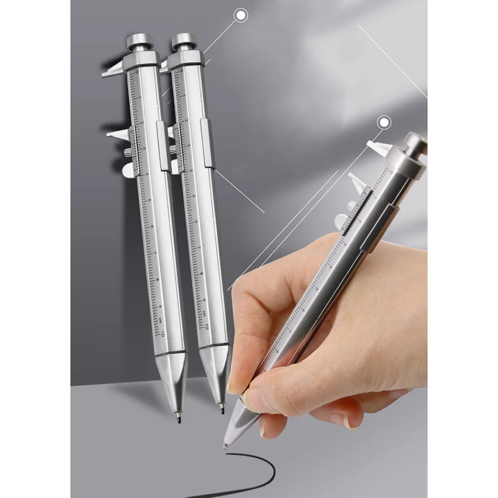 

1*Multifunction Gel Ink Pen Vernier Caliper Roller Ball Pen Stationery Ball-Point Blue&Black Refill 2 In 1 Vernier Caliper Tools