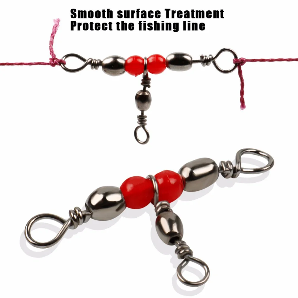 

20pcs Fishing Three-way Swivels Triple Swivels Line Connectors Fishing Barrel Swivel Tackle Accessories