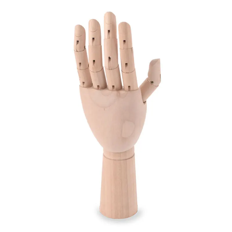 Wooden Artist Articulated Hand Mannequin Hand Art Model Jewelry Display Ring Bracelet Necklace Chain Watch Display Holder Stand