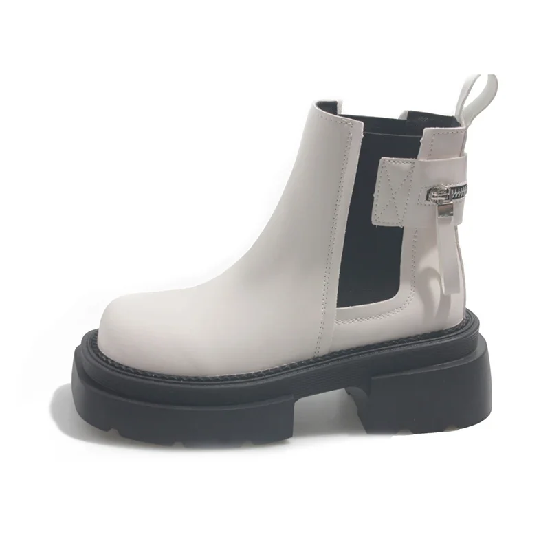 Женские ботильоны с квадратным носком на плоской подошве зимняя модная обувь