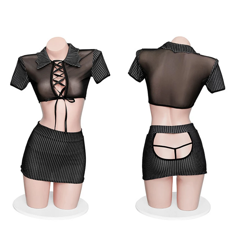 Сексуальное нижнее белье Miss костюм для секретаря Женская мини-юбка офисная
