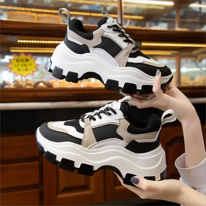 Sneakers Women Spring women's sneakers Height Increasing white black autumn Chunky Shoes Breathable Leisure Shoes