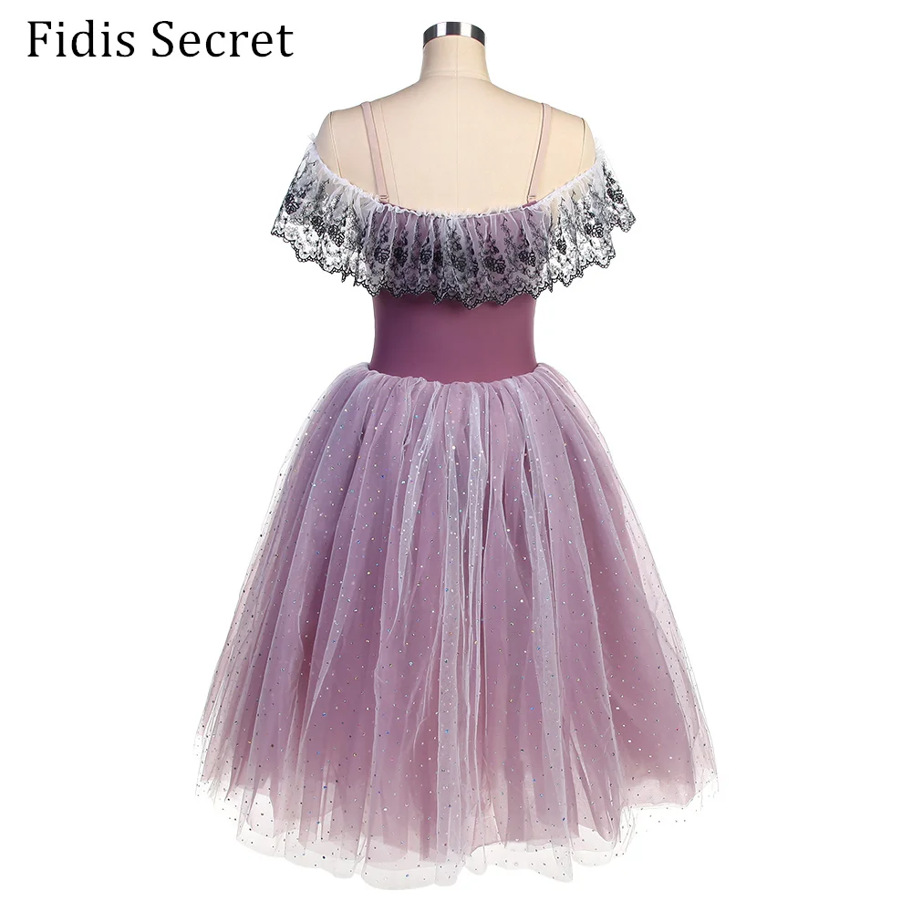 Романтическая танцевальная одежда серого фиолетового цветов для танцев