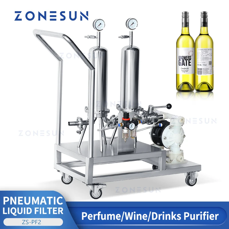 

ZONESUN Perfume Filter ZS-PF2 Pneumatic Explosion-proof Wine Purifier Filtration System Fragrance Diaphragm Pump Antistatic