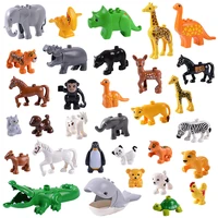 zoo animal big size building blocks bricks parts accessories interesting baby montessori educational assemble toys for kids gift