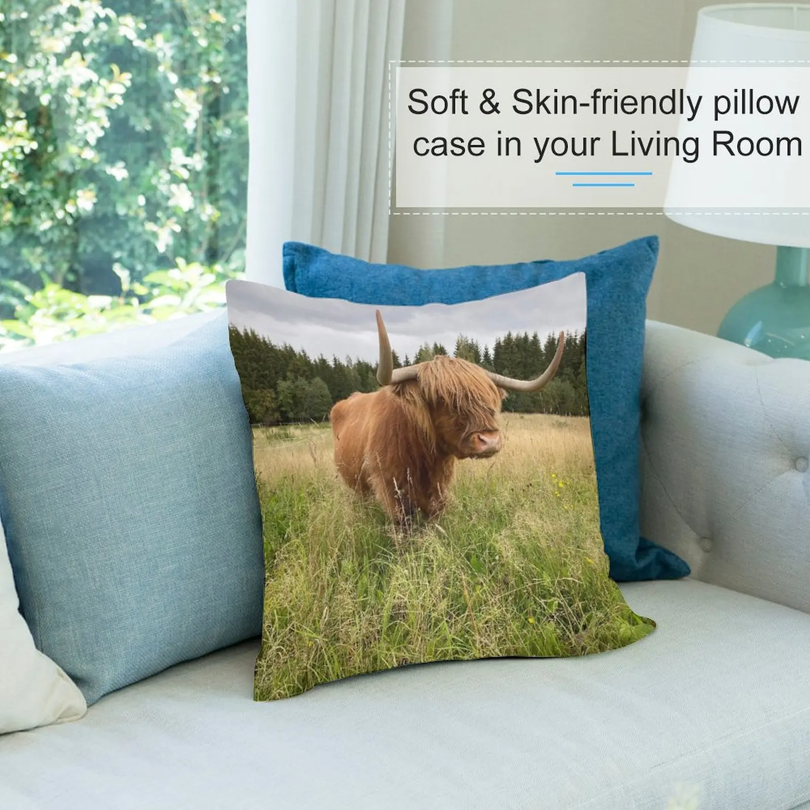 Шотландская корова крупного рогатого скота 2956 наволочки для диванных подушек