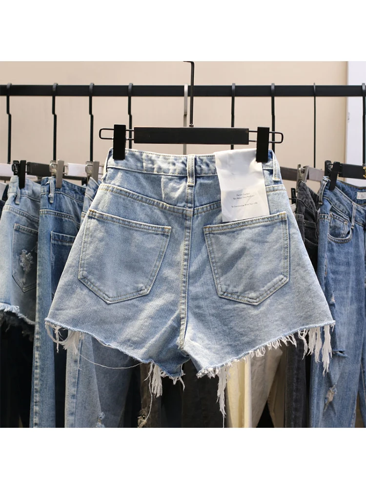 Женские синие джинсовые шорты Y2k с высокой талией уличная одежда винтажные