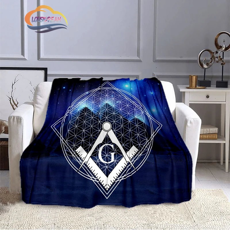 

Fashion patterns Masonic portable sofa Blanket Freemason Flannel warm four seasons camping blanke Freemasonry Multi Size blanket