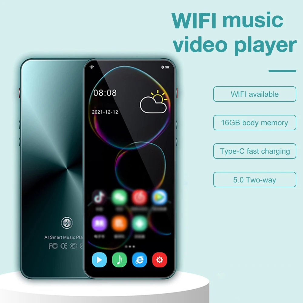 4.8 Inch Multiple Language Touch Screen Wifi 16gb MP4 Video Player For Android Google Play Mp3 Music Speaker Fm Radio Recorder
