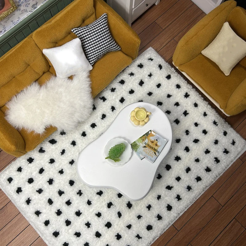 Миниатюрный ковер для кукольного домика в масштабе 1:12/1:6 плюшевый черный