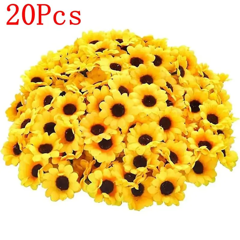 Желтые искусственные цветы, головки, шелковые искусственные цветы для домашнего декора, вечерние, свадебные украшения, сделай сам, подарки на день Святого Валентина, аксессуары