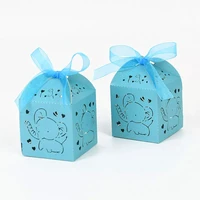 1020pcs elephant gift box laser cut paper candy chocolate boxes boy girl baby shower decoration wedding birthday party supplies