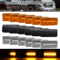 6pcs dynamic flowing led side marker light turn signal lamps for iveco fiat ducato citroen relay peugeot boxer renault volvo man