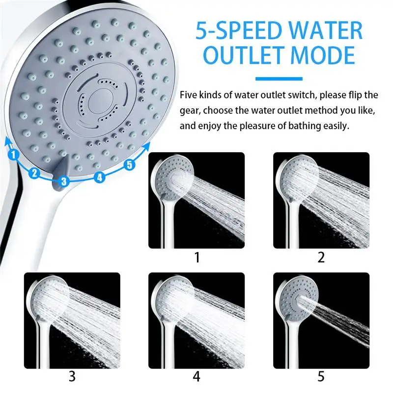 Handhold High Pressure Shower Head Water-saving Rainfall Shower Sprayer Pressurize Water Sprinkler Bath Spray Head Showerhead
