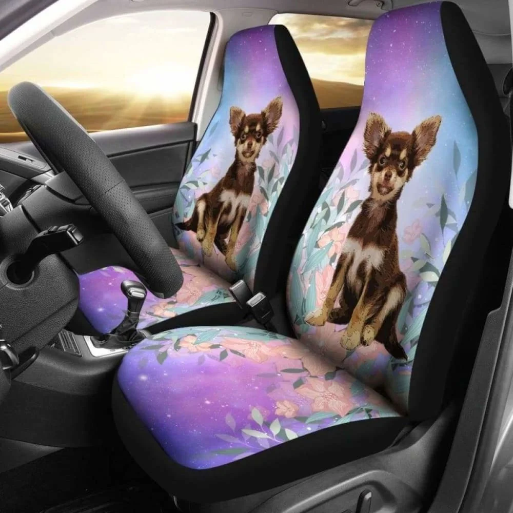 

Чехлы на сиденья автомобиля Chihuahua At Galaxy 091114, комплект из 2 универсальных защитных чехлов на передние сиденья