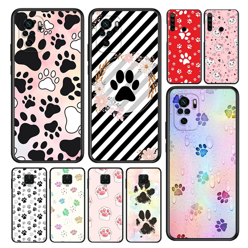 

Cat Dog Footprints Silicone Coque For Xiaomi Redmi Note 11 11T 10 10S 9 9S Pro Max 10T 9T 8T 8 7 6 5 Pro Phone Case