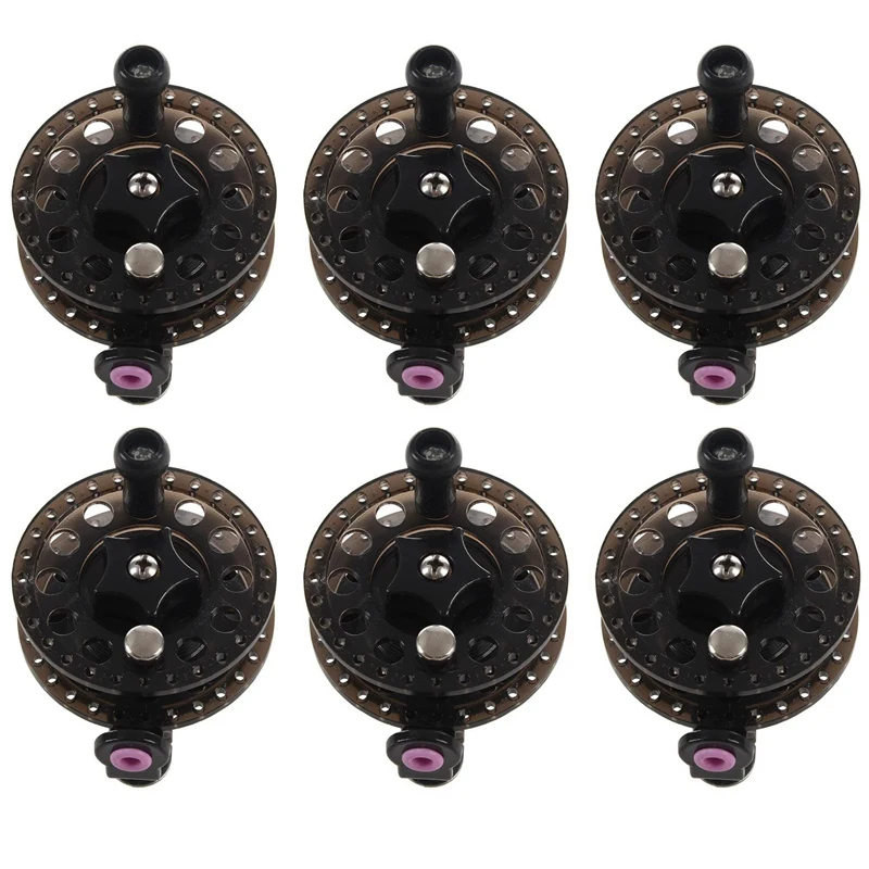 

6X Plastic Ice Fishing Reels Fly Fishing Tackle Round Wheel Fishing Accessories