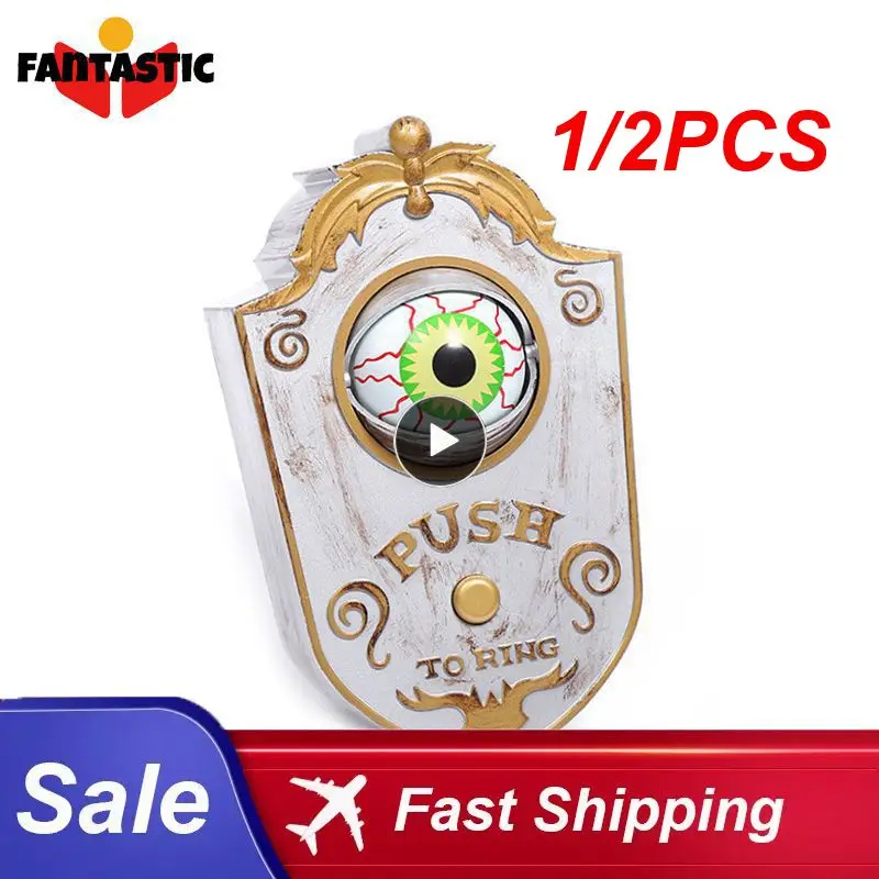 

1/2 шт., светящийся настенный дверной звонок на Хэллоуин