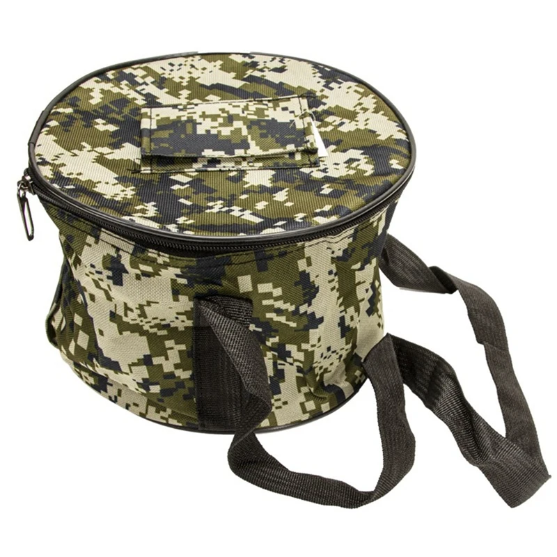 

1 PCS Winter Ice Fishing Fishing Tackle Fishing Bag Camouflage Green Oxford Cloth Automatic Fishing Table Protective Cover