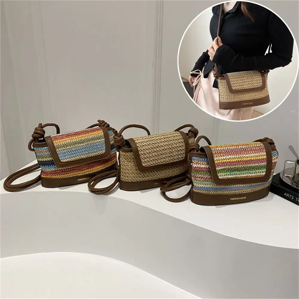 Повседневная плетеная Сумка через плечо вместительная соломенная сумка ручной