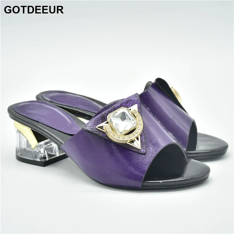 

Новые модные роскошные туфли, женские дизайнерские туфли в нигерийском стиле, свадебные туфли на среднем каблуке, женские сандалии на каблуке без застежки