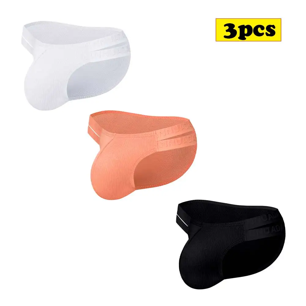 3 шт. 2024 г. Новое мужское сексуальное нижнее белье из дышащего хлопка Мужские