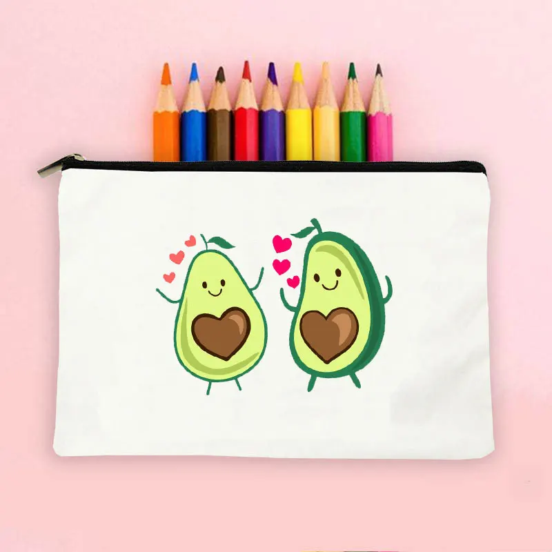 

Women Cosmetic Bags Cartoons Anime Bags Cute Bag Student Pencil Bag Avocado Girl Makeup Bag Travel Organizer Clutch Party Gift
