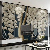 custom 3d photo luxury golden fortune tree leaves wallpaper for bedroom living room tv sofa background wall mural painting art