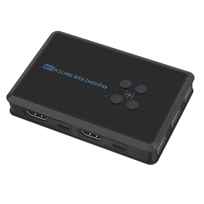 

Host Parts 4 Port -Compatible KVM Switch 4K USB KVM Switcher 4 In 1 Out Hot Share USB For Mouse Keyboard For Win7 Win10