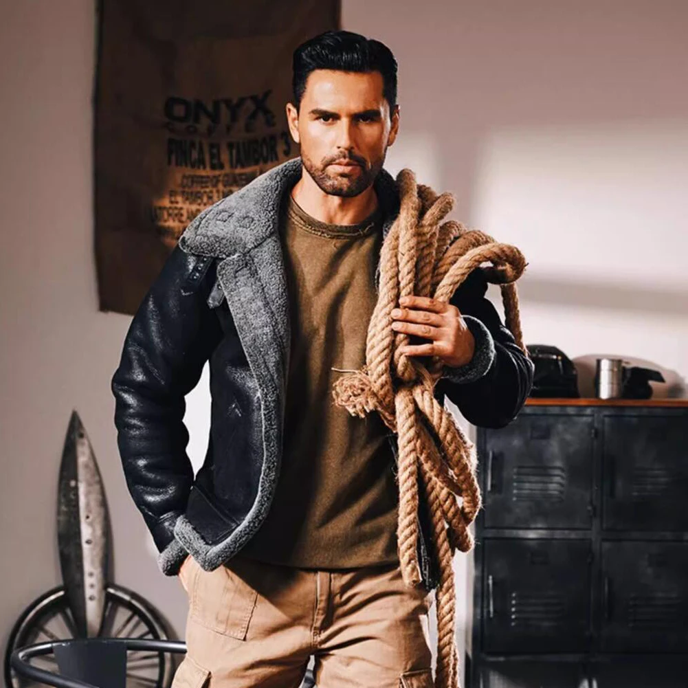 Мужская дубленка Denny &amp Dora из натуральной овчины B3 летный костюм ВВС утолщенная