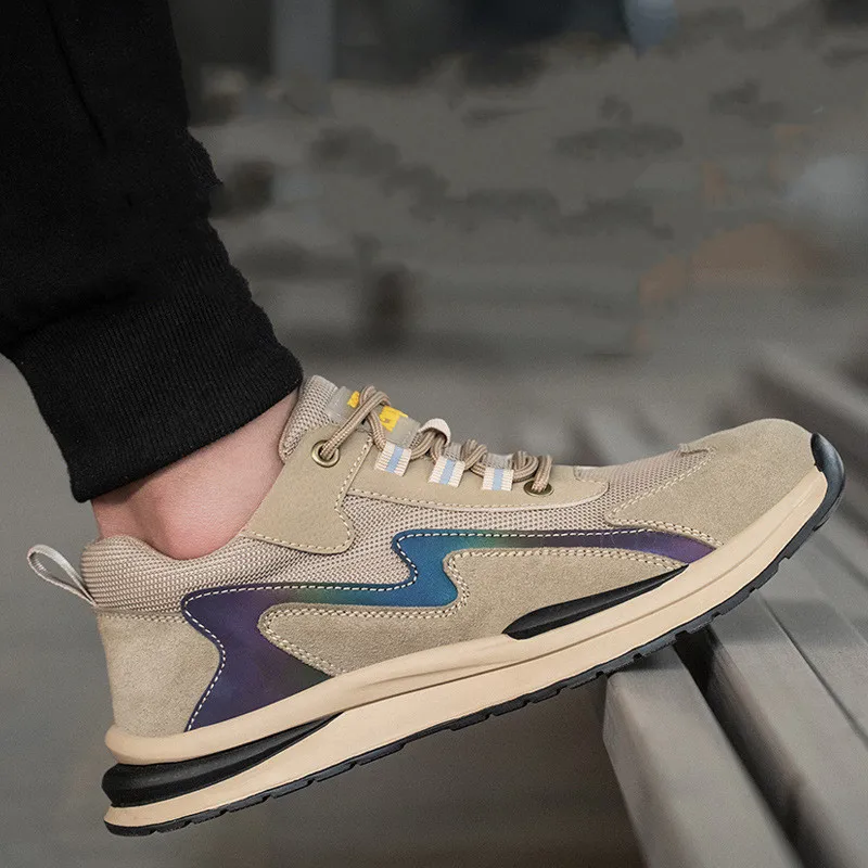 Мужские повседневные дышащие стальные носки рабочая защитная обувь