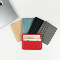 women ultra thin card holder short pu leather retro multi card holder money new minimalist purse transparent coins