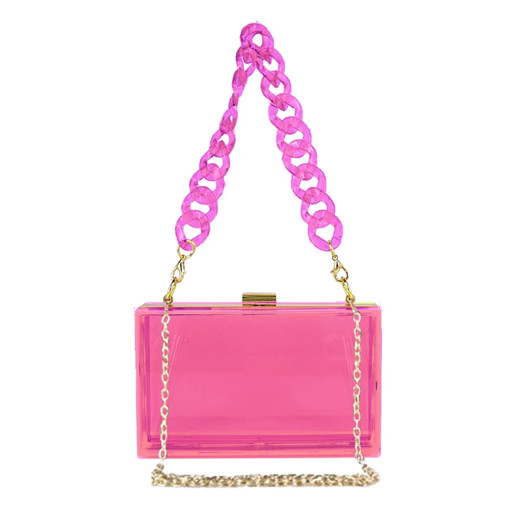 

Party Dinner Bag Acrylic Candy Party Handbags Transparent Chains Elegant Fashion Gorgeous Exquisite Embellished Dress Wrist Bag