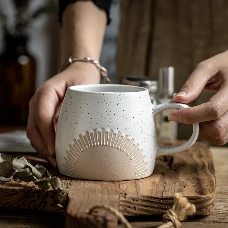 Американская рельефная корона большая чашка для живота бытовая керамическая