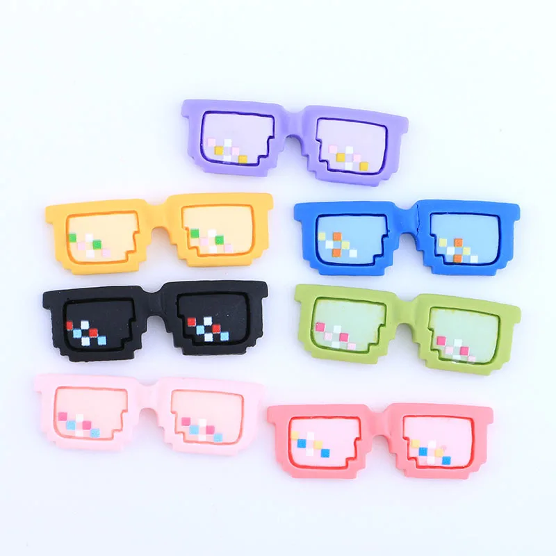 

20Pcs Cartoon Colors Glasses Resin Ornament Accessories DIY Craft Supplies Freezer Phone Shell Patch Decoration Hairpin Material