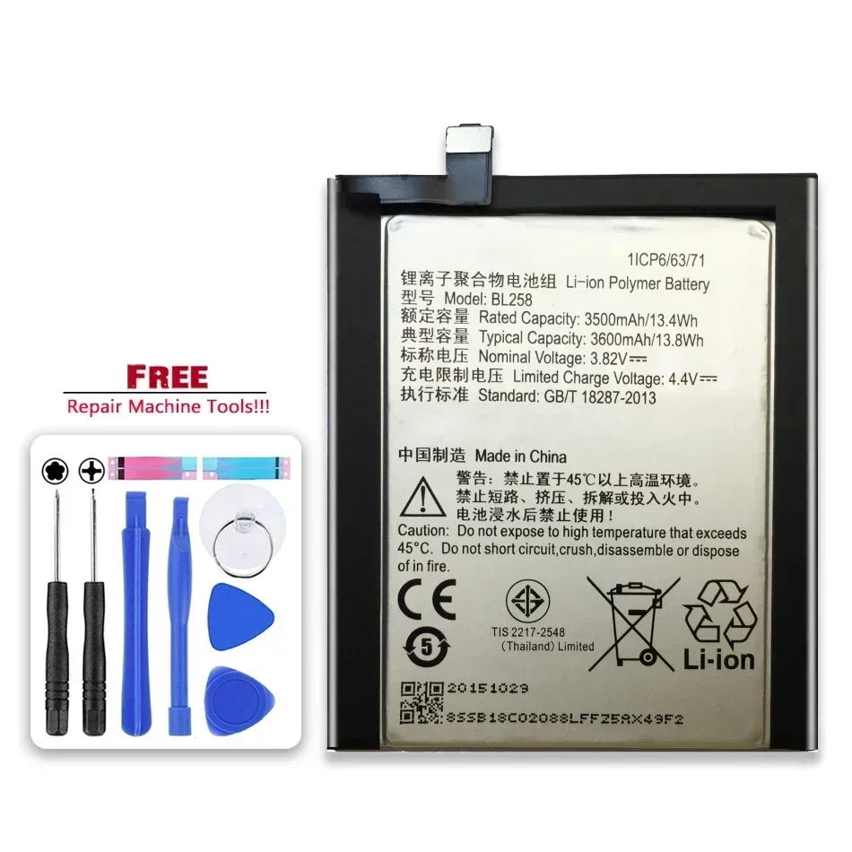 Аккумулятор мобильного телефона BL258 для Lenovo Lemeng X3 C50 C70 3600 мАч перезаряжаемый