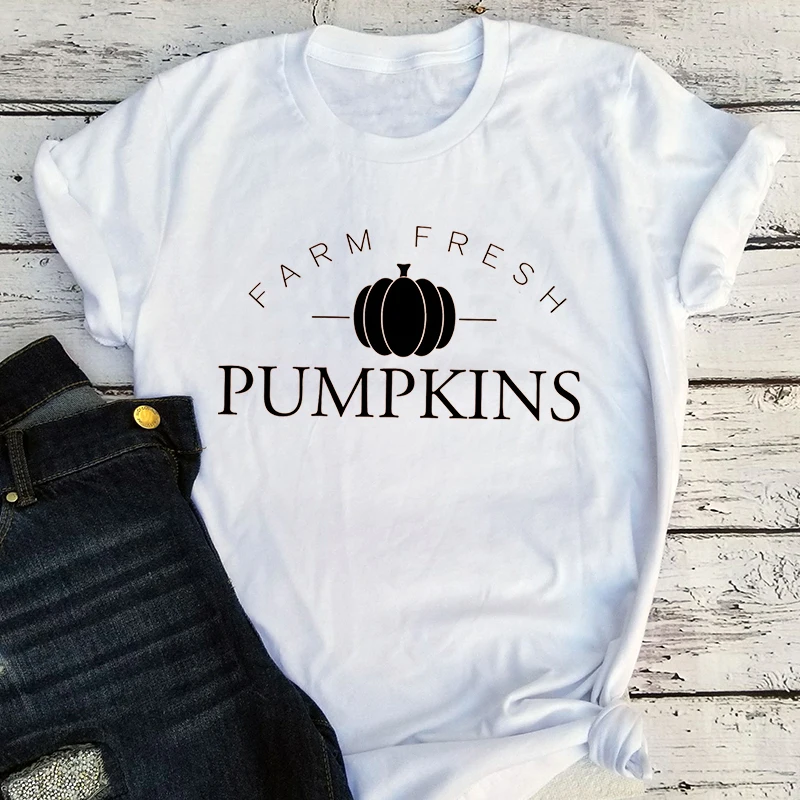

Fall Shirts Farm Fresh Pumpkins Shirt Fall Aesthetic Clothes Thanksgiving Tee Cute Fall Shirts Fall Graphic Tees Harajuku L