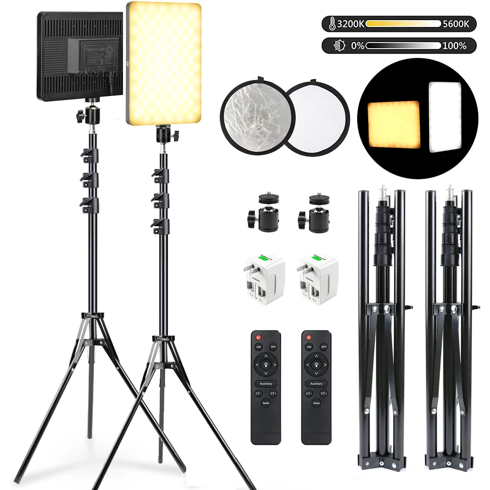 

2 шт./упаковка, светодиодные панесветильник лампы для видеосъемки 3200-6000 К