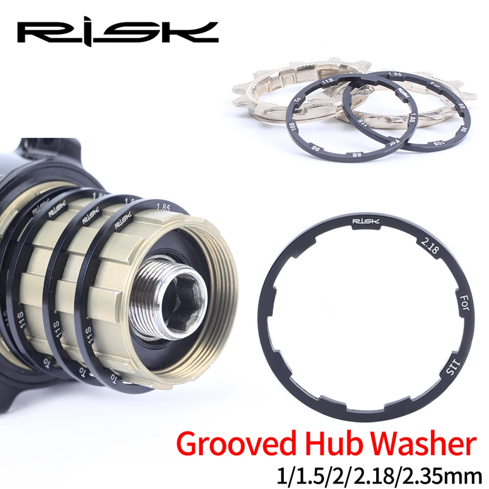 RISK Grooved Hub Washer MTB Bottom Bracket Spacers Flywheel Cassette Gasket Road Bike Freehub Washer 1/1.5/2/1.85mm 10S 11S