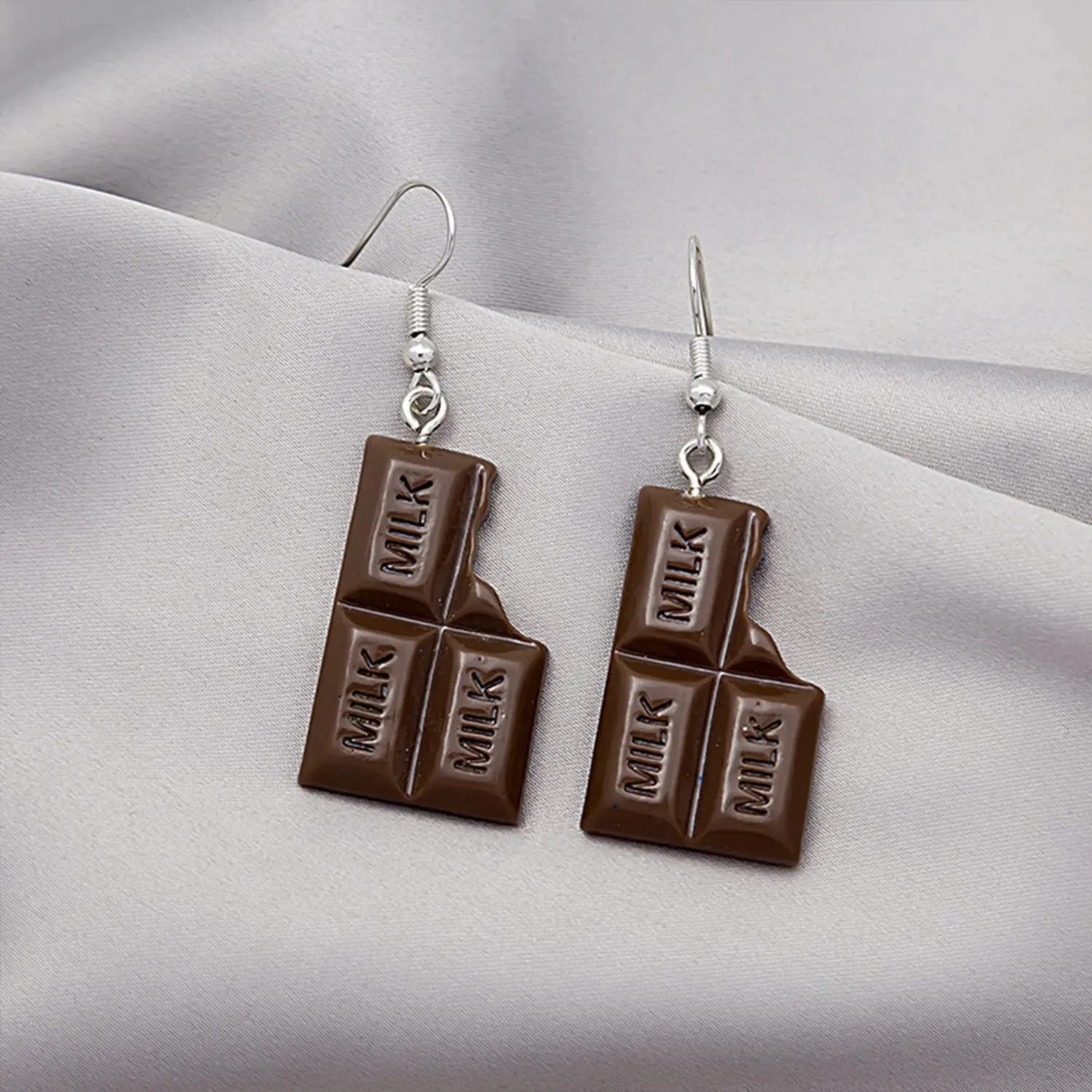 

Cute Creative Snacks Strange Cartoon Milk Chocolate Earrings Girl Women Jewelry Accessories Pendant Gift