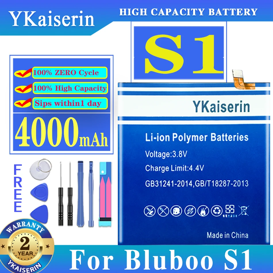 

100% Original YKaiserin 4000mAh Li-ion Battery Inbuilt Replacement Battery For Bluboo S1 Smart Mobile Phone